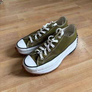 Olive Green Platform Converse